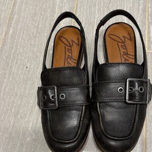 Zodiac Black Leather Buckle Loafers
